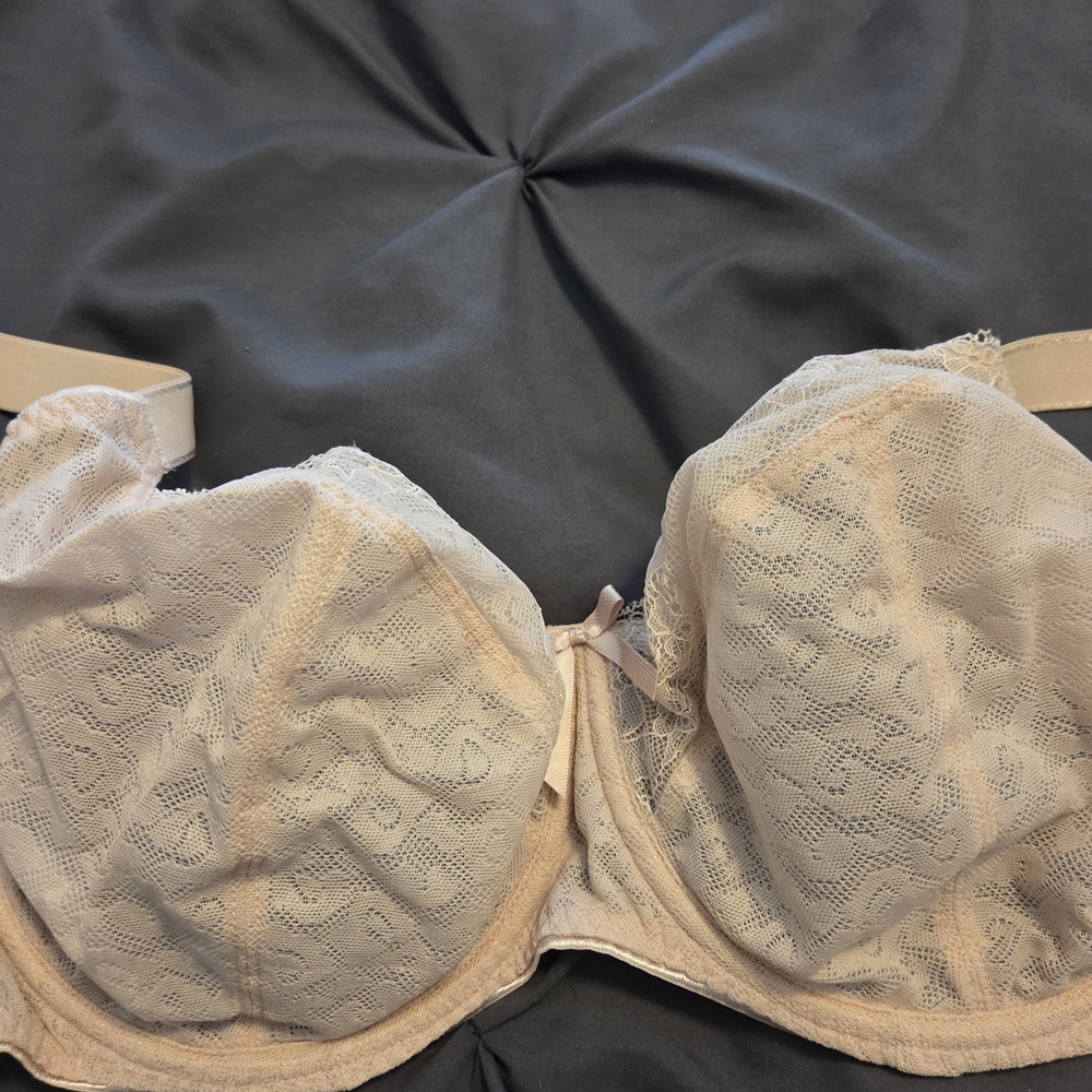 Elegant Lace Underwire Bra in Cream